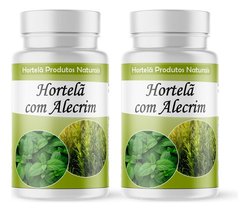 Hortelã Com Alecrim Suplemento 120 Cápsulas/500mg 2 Potes Sabor Sem Sabor