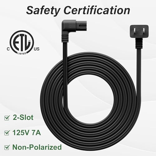 Pack De Cable De Poder De 30 Ft Para Tv - L-shaped 90