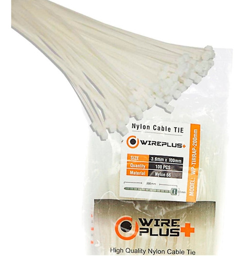 Tirrap Tiewrap Plastico 3.6mm X 10cm Blanco (100 Unidades)