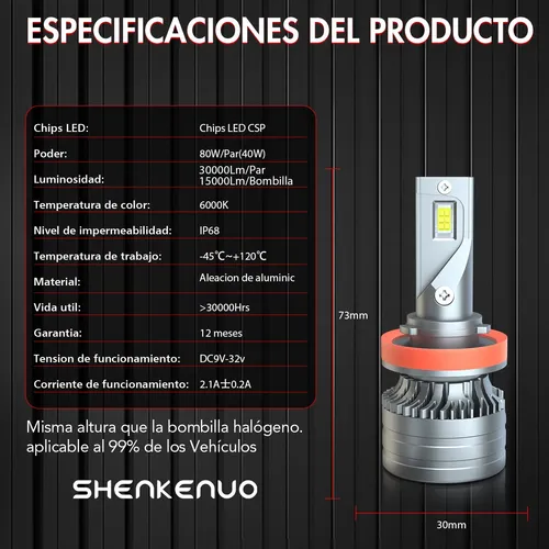 Kit De Focos Led 9005 H11 Para Subaru Alto/bajo De 14000 Lm