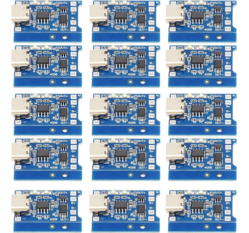 Bokwin 15pcs Tp4056 5v 1a Usb Type-c 18650 Batería De Litio 