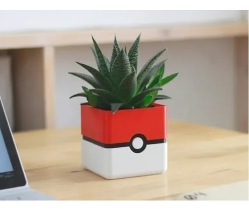 Kit 2 Vasos Para Plantas Suculentas Estilo Pokebola