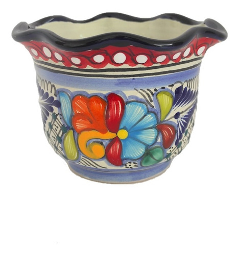 Macetas De Talavera 10cm Artesanales Y Originales 2pzas