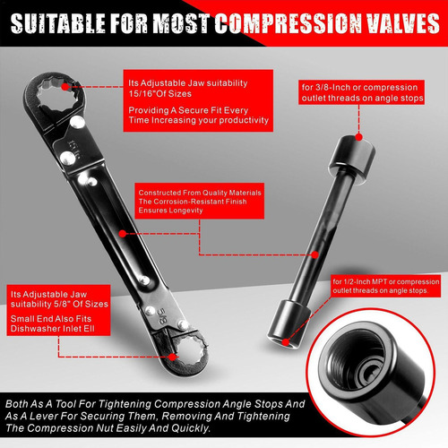 Llave De Plomería Para Espacios Reducidos Kit De Llave De To