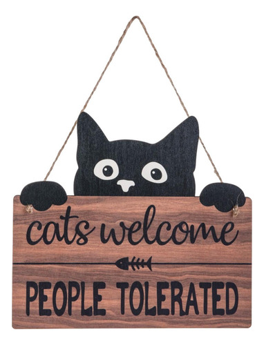 Placa De Madeira Para Gatinhos Placa Engraçada De
