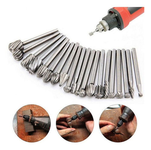 20 Pcs Kit Madeira Carbide Router Bits Para Dremel Mototool