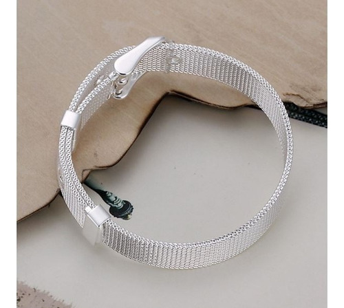 Pulseira Bracelete Fivela Banhado Prata Super Revolucionaria Comprimento 20 Cm Cor Prateado Diâmetro 628 Cm