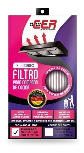 Filtro De Campana De Cocina 60cm (+indicador De Saturación)