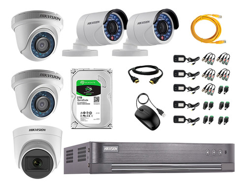 Cámaras Seguridad Kit 5 Hd 720p 2tb | 1 Camara C/ Microfono