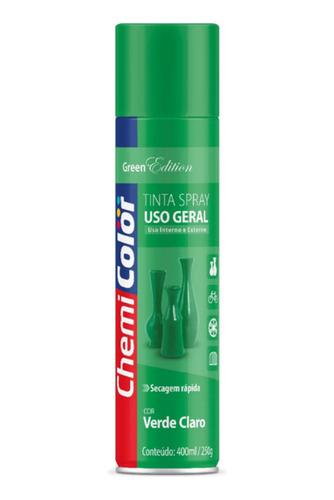Tinta Spray Uso Geral Verde Claro 400ml - Chemicolor