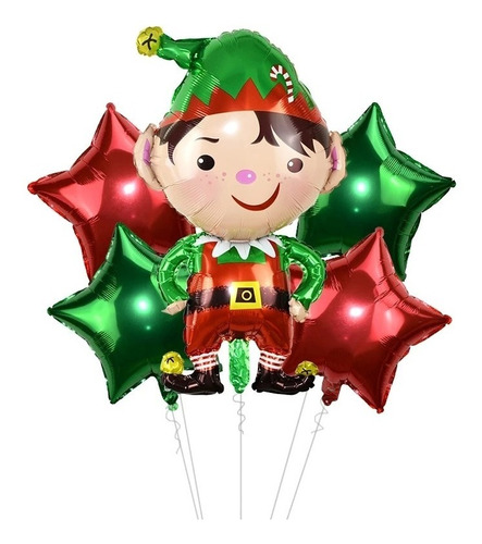 5 Globos Navidad Deco Duende