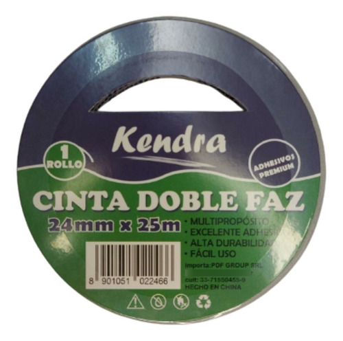 Cinta Doble Faz Kendra 24mm X 25 M Por Unidad 