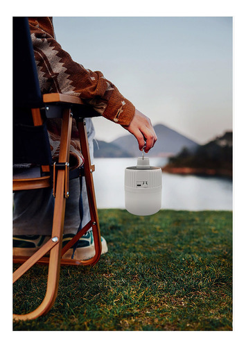 Lámpara Recargable Solar Linterna Led Acampar 2 Unit Shinefuture HWTYCD2400X2 blanco