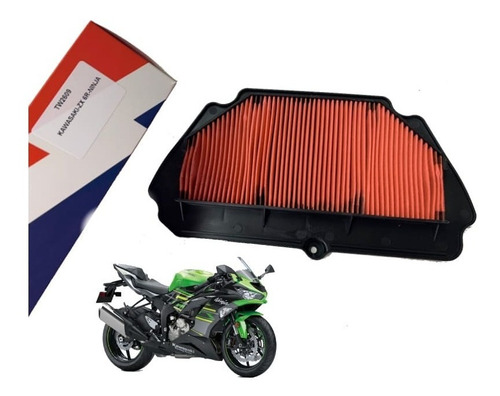 Filtro Ar Moto Kawasaki Zx-6r Zx6 R Ninja 600 2009 Até 2012