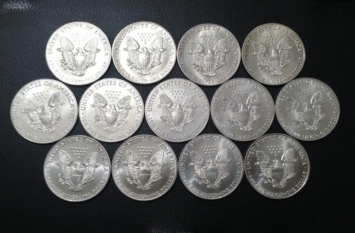 Monedas: 13 Onzas De Plata Americana, Ideal Para Arras (Usado)