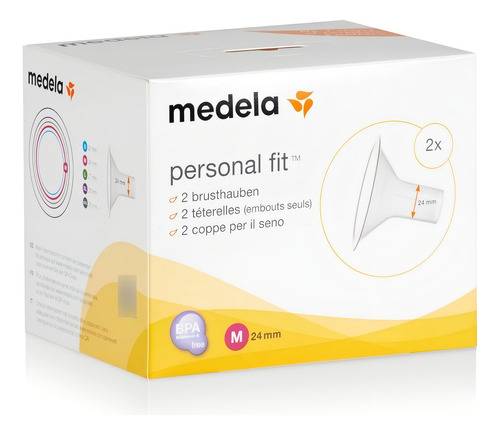 Extractor de leche manual Medela embudos para extractor de Personal Fit tamaño M transparente
