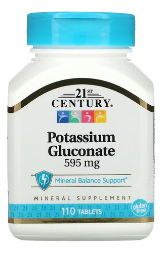  Potassium Gluconate 595mg 110 Tabs 21st Century