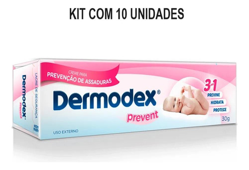 Kit Prevenção De Assaduras Dermodex Prevent C/ 10un De 30g