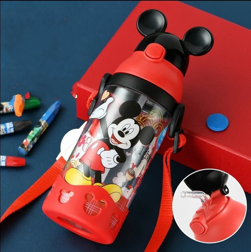 Vaso Con Bombilla De Mickey Y Minnie 