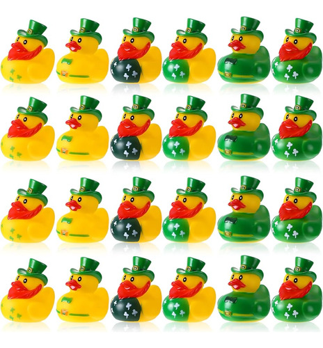 ~? 24 Piezas St. Patrick's Day Rubber Duck 2.36 Pulgadas Cru