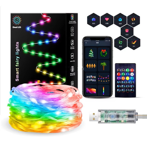 Luces  Led Rbg Multicolor Decoración Led Control Usb Navidad