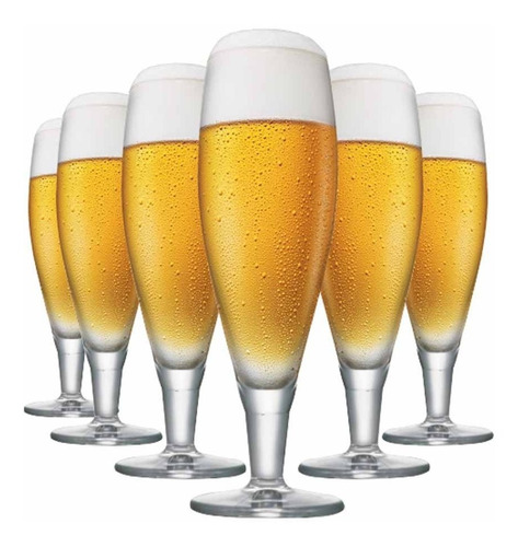 Jogo Taças Cerveja Cristal Sparkling M 390ml Conjunto 6pcs