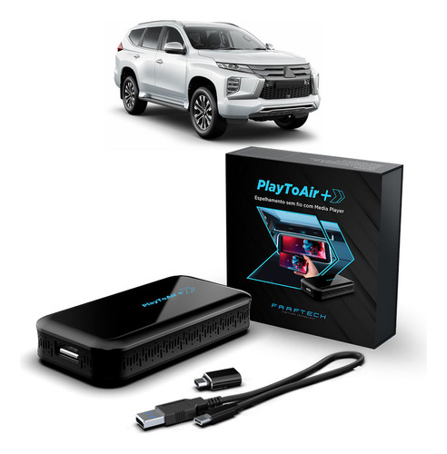 Espelhamento Carplay Sem Fio Player Playtoair+ Pajero Sport