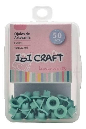 Ojalillo Ojal Aluminio Eyelet Ibi Craft Verde Pastel X 50