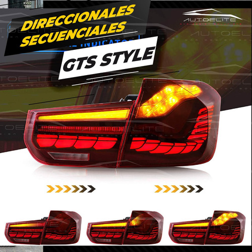 Imagen 8 de 10 de Calaveras Led Bmw Serie 3 M3 F30 F35 F80 2013 - 2018 Rojas