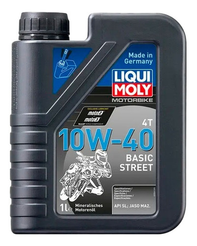 Aceite Moto Liqui Moly 10w40 Motorbike Basic Street 4t 1lt