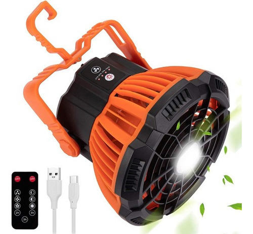 Ventilador De Camping Portátil Con Control Remoto Lámpara Le