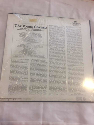 Disco Vinilo Lp The Young Caruso Seraphim Enrico Importado (Usado)