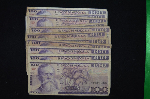 Lote De 12 Billetes De 100 Pesos Carranza 1982