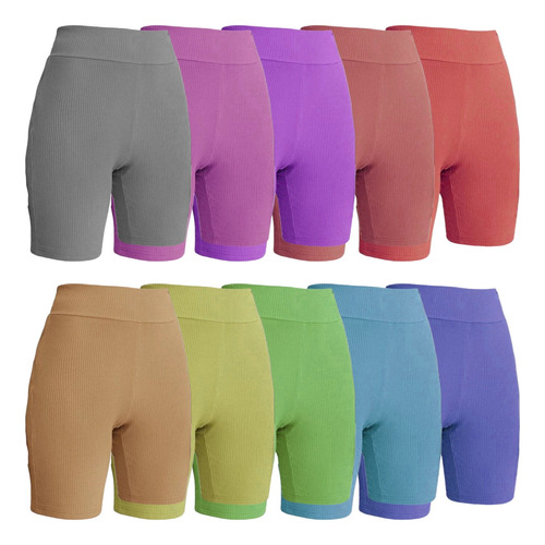 10 Shorts Biker Unitalla De Tejido Canale