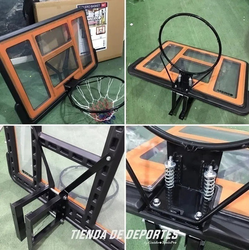 Imagen 3 de 8 de Sistema Tablero Basquet Profesional Aro Red Jirafa Acrilico Basket