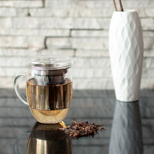 Caneca De Vidro Com Infusor Talchá Tang 350 Ml