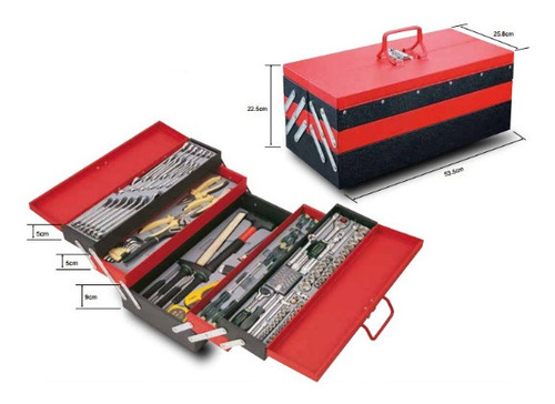 Caja Herramientas Llaves Dados Punta Y Corona Chicharra Forc