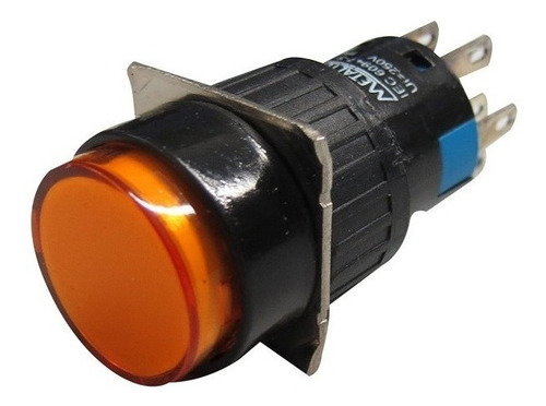 Botão 16mm 2 Rev Led 24v Laranja P16ir - Metaltex (i)