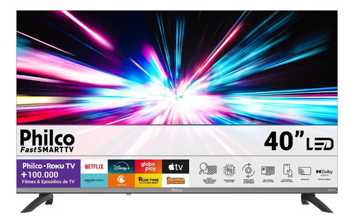 Smart Tv Philco 40'' Full Hd Roku Tv Hdr10 Dolby Áudio P40cra