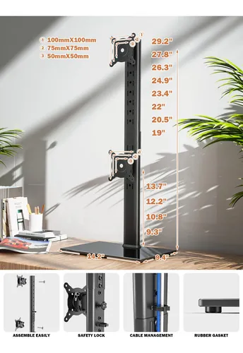Soporte Para Monitor Dual Vertical Ajustable 13 A 34 Pulgada