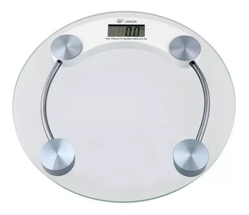 Báscula de baño digital con peso corporal de vidrio de hasta 180 kg, color blanco, batería 2032