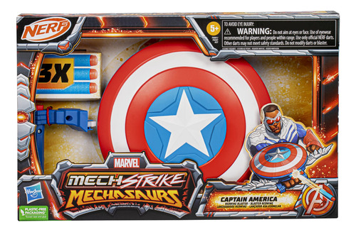 Nerf Blaster Marvel Mech Strike Mecasaurs Capitán América