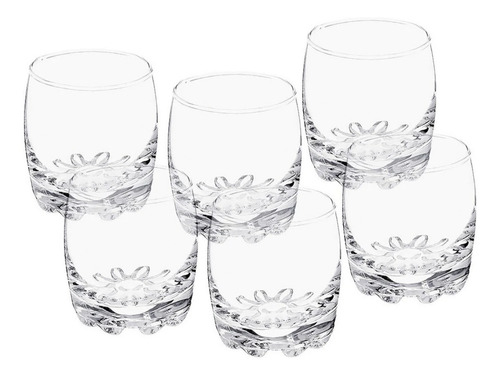 Juego De 6 Vasos Tequileros De Vidrio Tipo Muela Cristal 