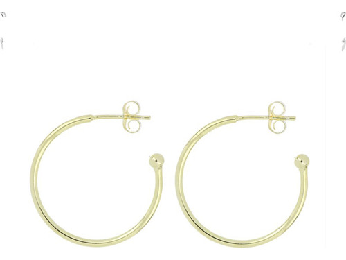 Aretes La Plata Arracada Grande Baño Oro 14k Plata