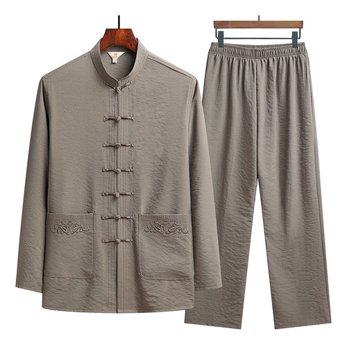 Conjunto De Camisa Y Pantalones De Taichí Para Hombre, Camis