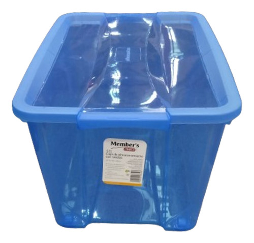 Caja De Almacenamiento Multiusos Con Ruedas Mc 52l Color Azul Liso