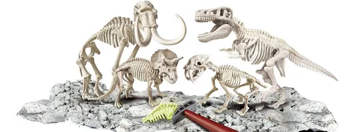 Juego De Excavación 4 Dinosaurios T Rex Triceratops Mamut