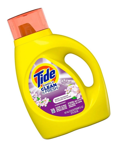 Imagen 4 de 5 de Jabón Líquido Tide Simply Clean & Fresh Original Floral Botella 917 ml