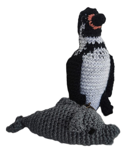 Amigurumi Llavero (crochet) Pingüino Y Delfín 10cm 