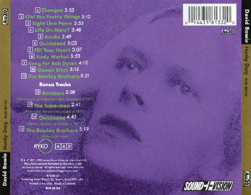 David Bowie / Hunky Dory- Cd Album Remastered Importado